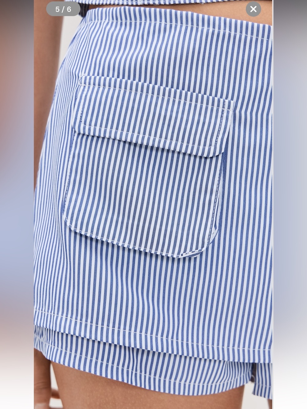 NWT Lioness Sz Small Blue White Striped Country Side Skort Lux Pockets Ret $90! - Picture 5 of 14